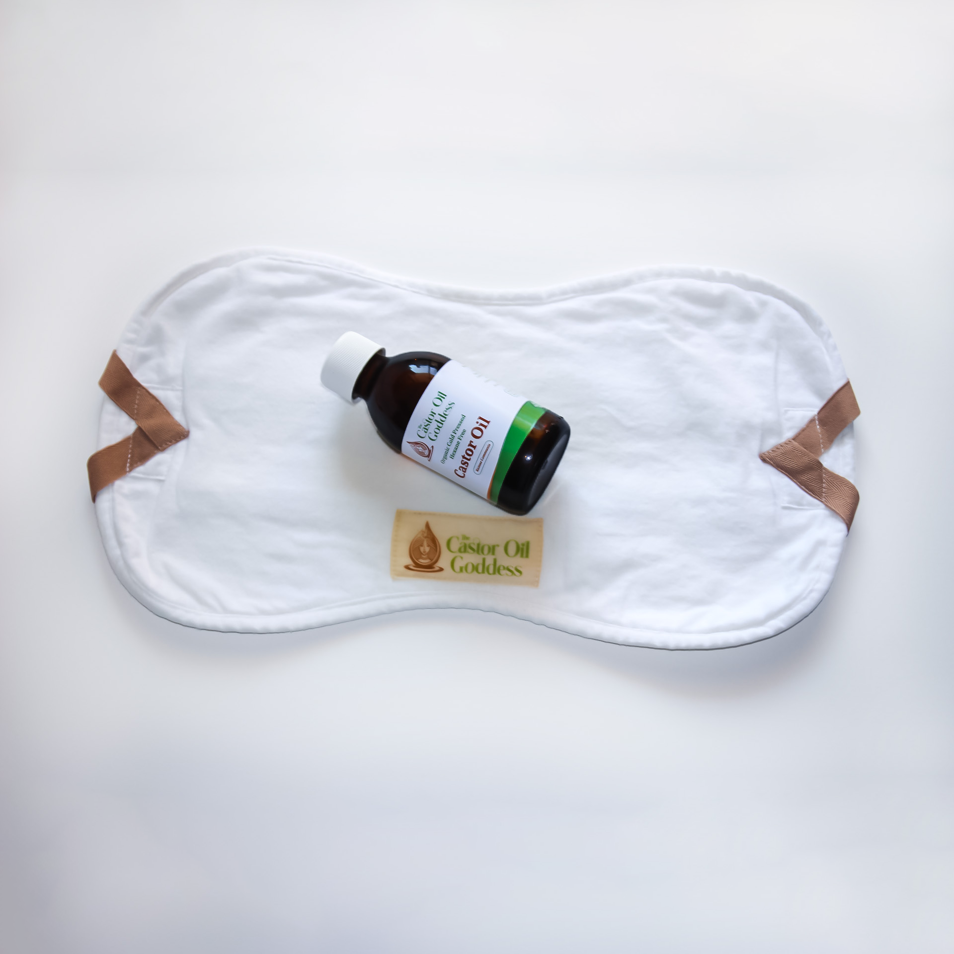 Combo 7: Castor Oil Compress Pack (43cm x 23cm) & 200ml Castor Oil The Castor Oil Goddess