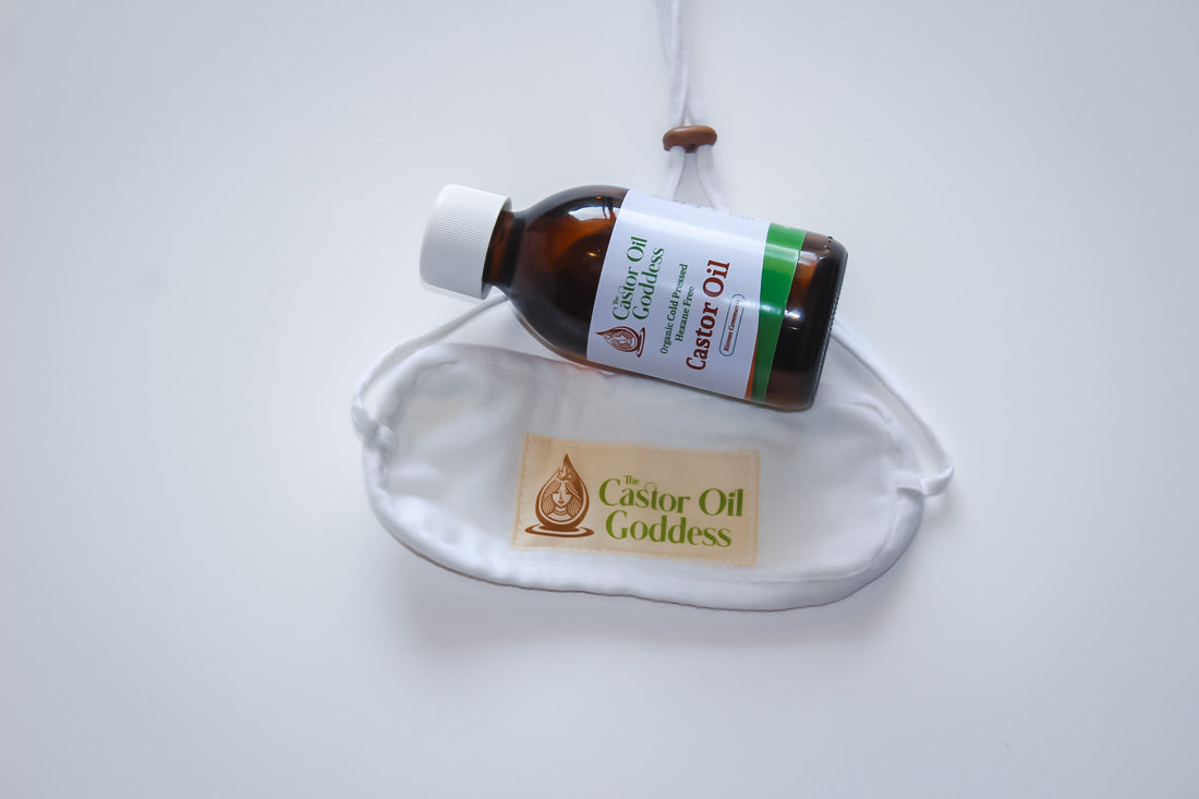 Combo 1: Mini Castor Oil Compress Pack (17.5cm x 9cm) &amp; 200ml Castor Oil The Castor Oil Goddess