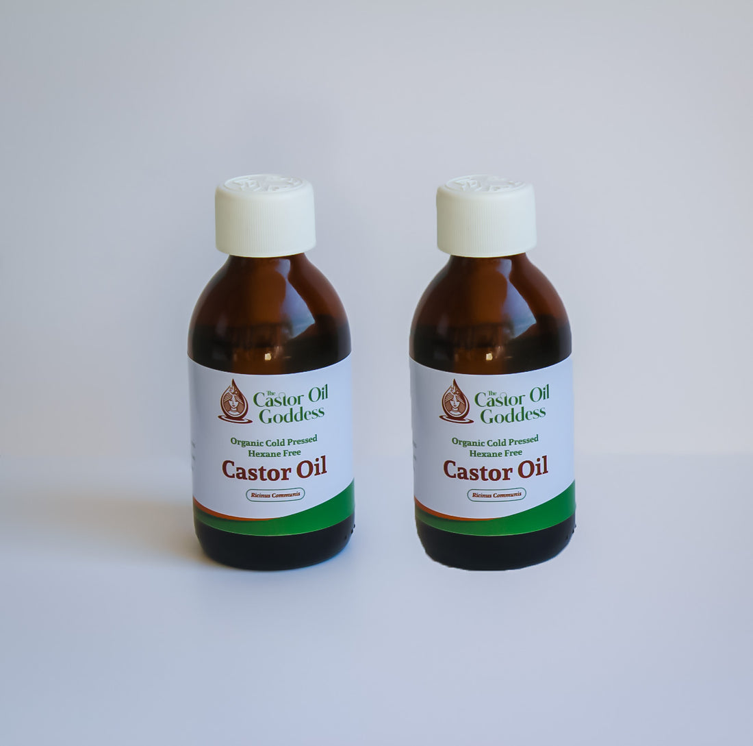 Combo 12: 2 x 200ml Organic Cold Pressed Hexane Free Castor Oil The Castor Oil Goddess
