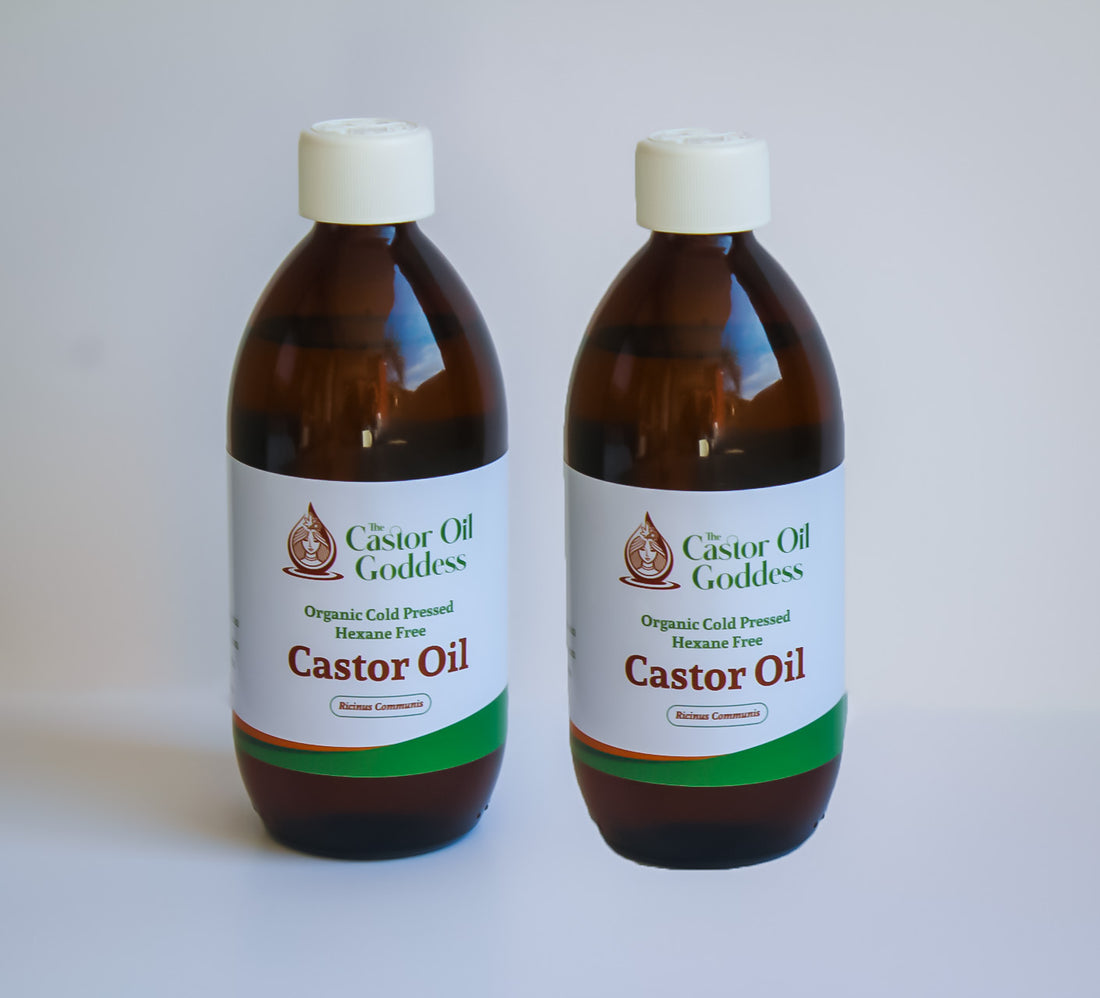 Combo 13: 2 x 500ml Organic Cold Pressed Hexane Free Castor Oil The Castor Oil Goddess