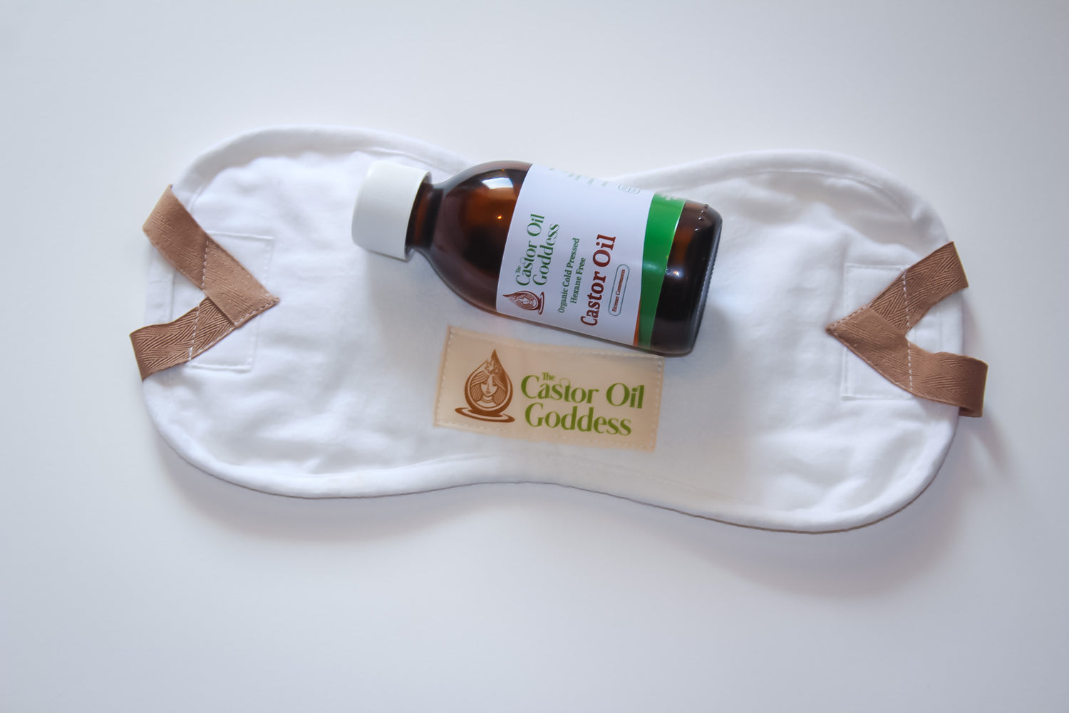 Combo 5: Kids/Knees Castor Oil Compress Pack (31cm x 16cm) &amp; 200ml Castor Oil The Castor Oil Goddess